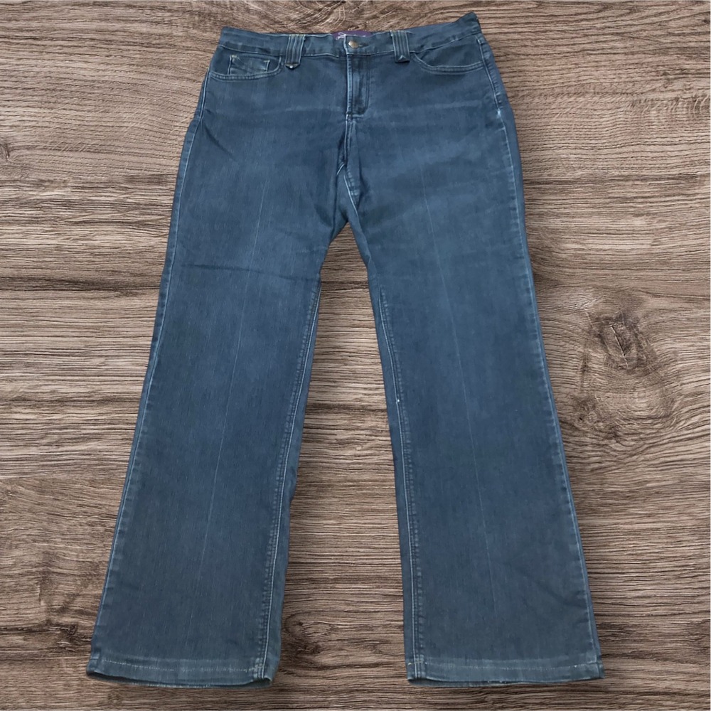 NYDJ Not Your Daughters Jeans Size 12 Dark Wash Straight Leg Lift Tuck 10063